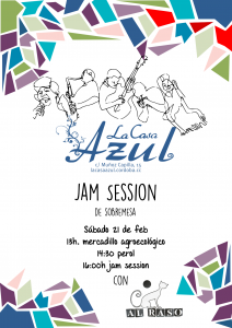 Cartel Jam Session en la casa azul